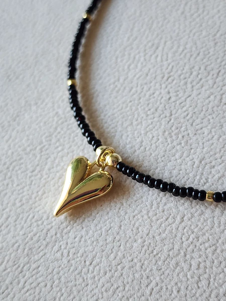 Cadena Corazón - Negro Elegant 1