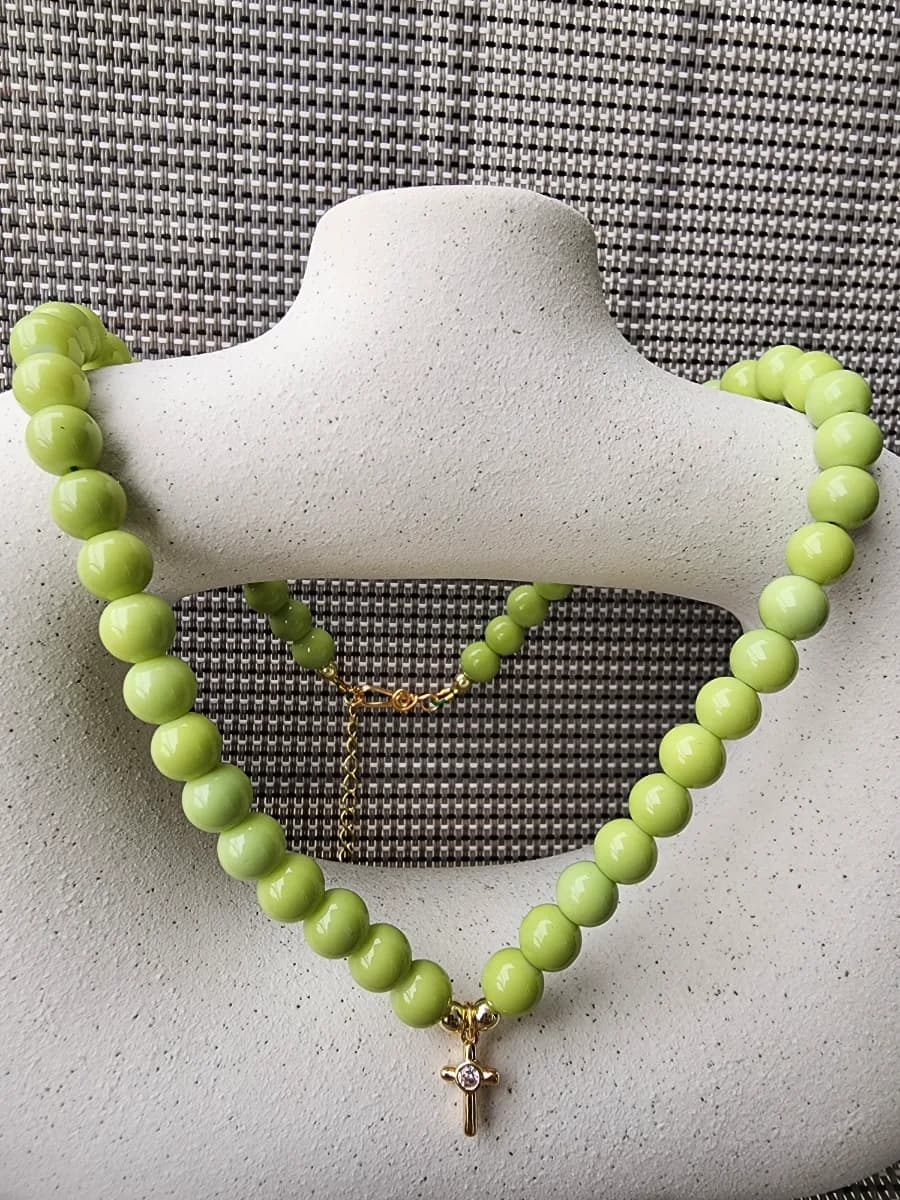 Cadenas de perlas - Verde Palta